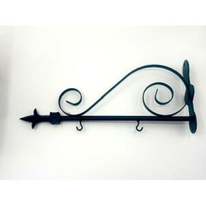 K&K Interiors Black‎ Metal Scroll Arrow Holder 17.5" NEW